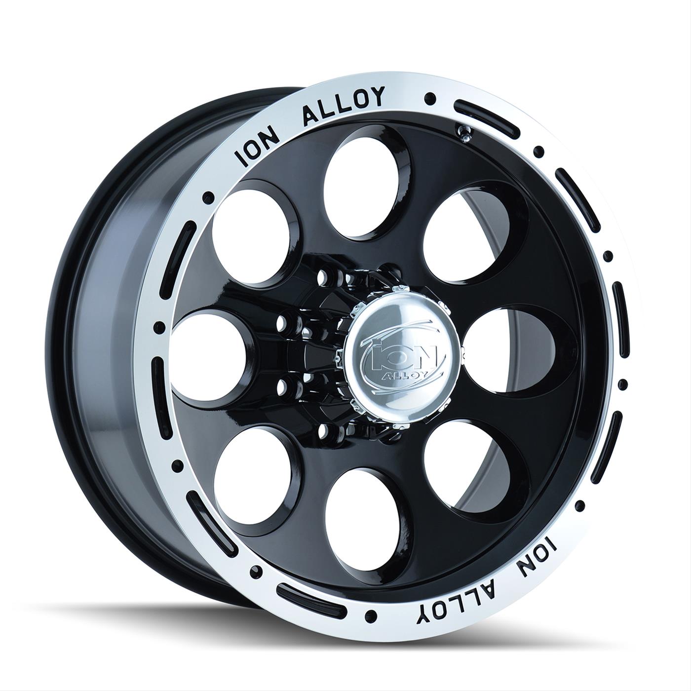 ION Alloy Wheels 174-6185B ION Alloy Series 174 Black Wheels with Machined Lip - Intensery
