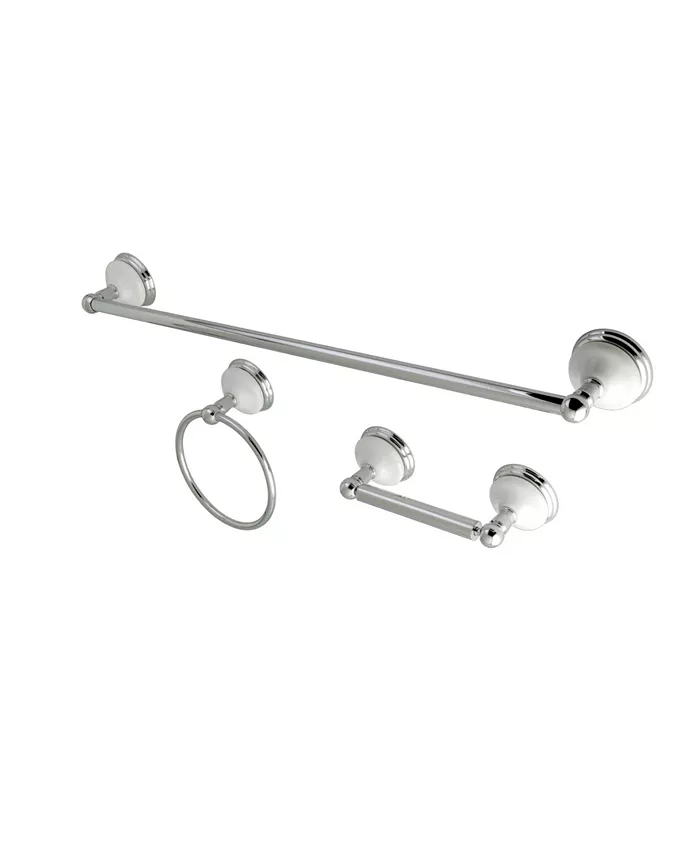 Kingston Brass Victorian 3-Pc.Towel Bar Bathroom Hardware Set in Polished Chrome - Intensery