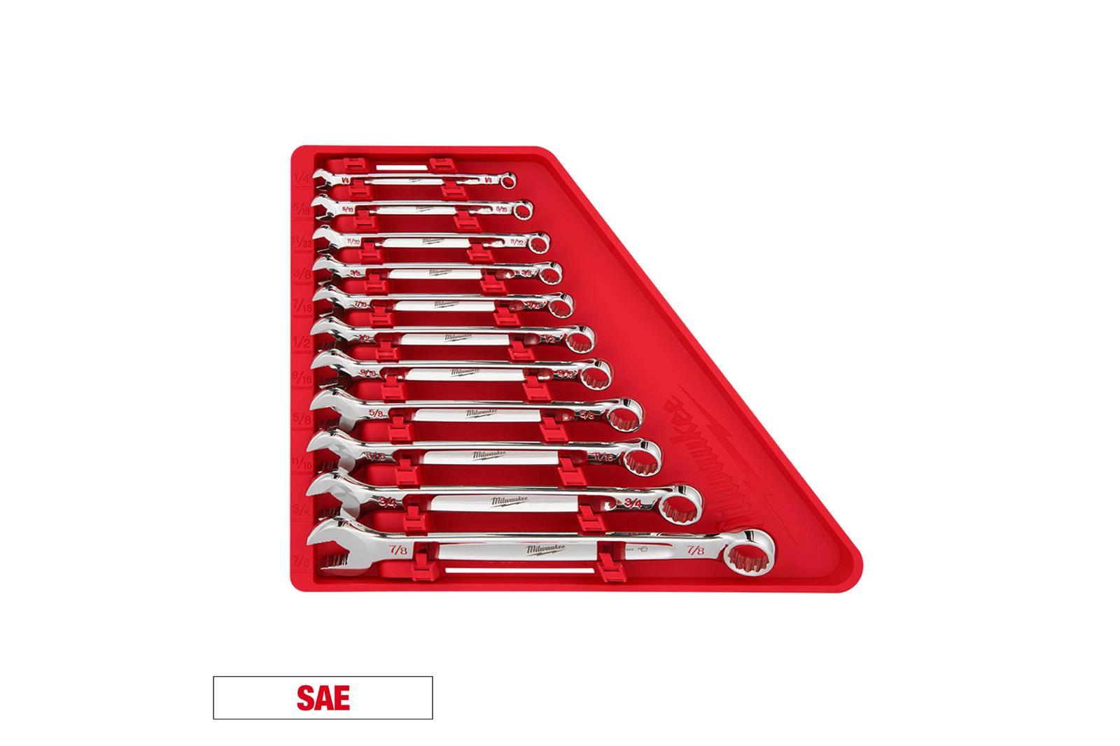 Milwaukee Tool 48-22-9411 Milwaukee 11-Piece SAE MAX BITE Combination Wrench Sets - Intensery