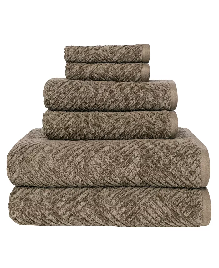 American Dawn Seymour Textured Basket Weave Bath Towel Set， 6 Piece - Intensery
