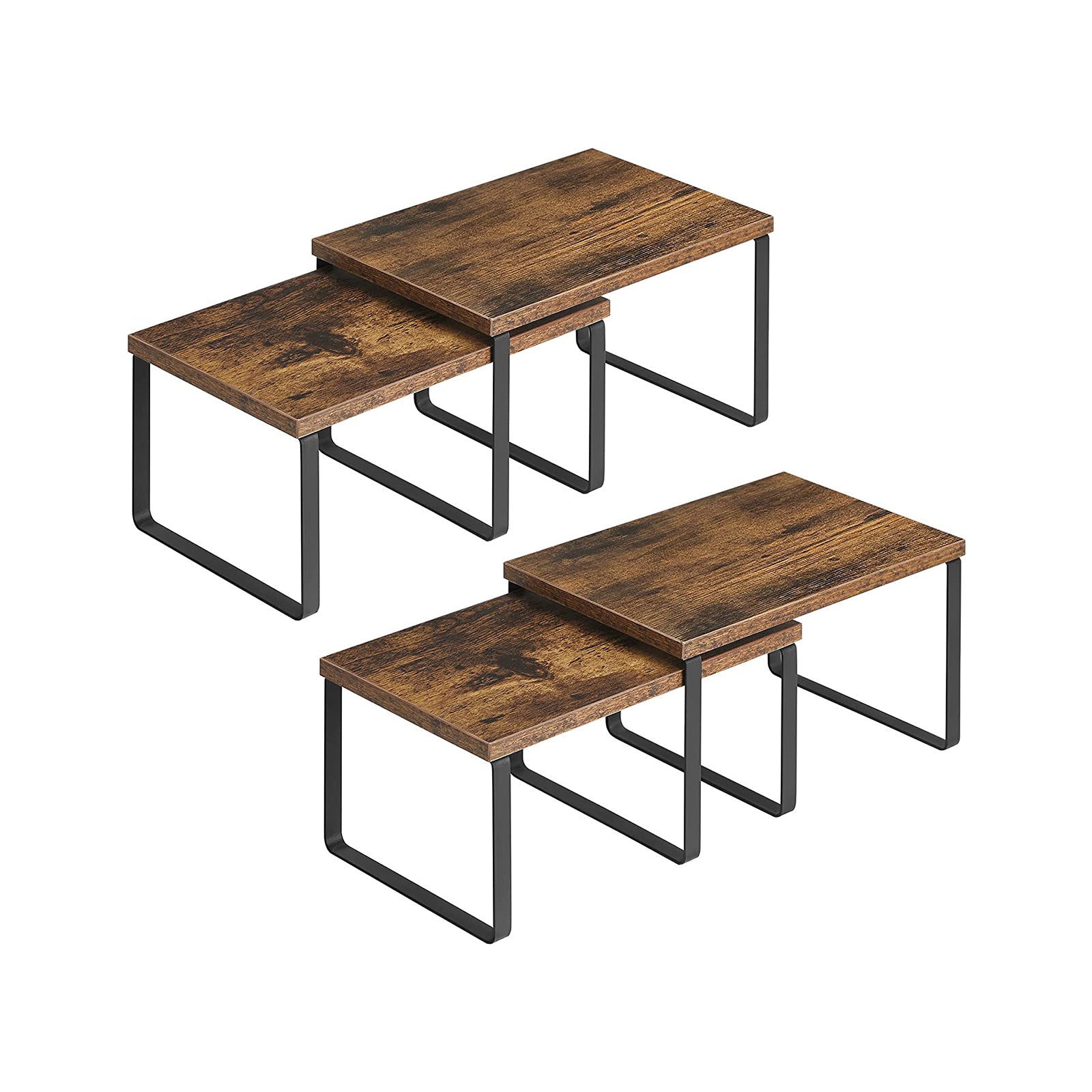 SONGMICS Set of 4 Countertop OrganizersBrown + Black - Intensery