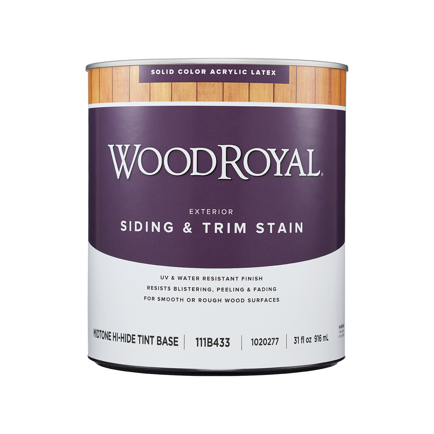 Ace Wood Royal Solid Tintable Flat Midtone Hi Hide Base Acrylic Latex Siding/Trim Stain 1 qt - Intensery