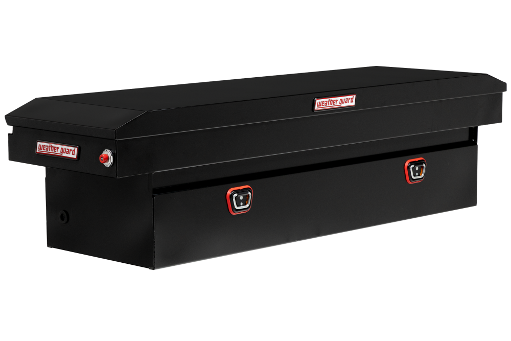 Weather Guard Saddle Truck Tool Box Steel Standard Gloss Black - Intensery
