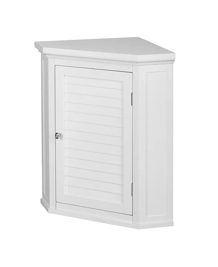 Elegant Home Fashions Slone Corner Wall Cabinet with 1 Shutter Door - Intensery