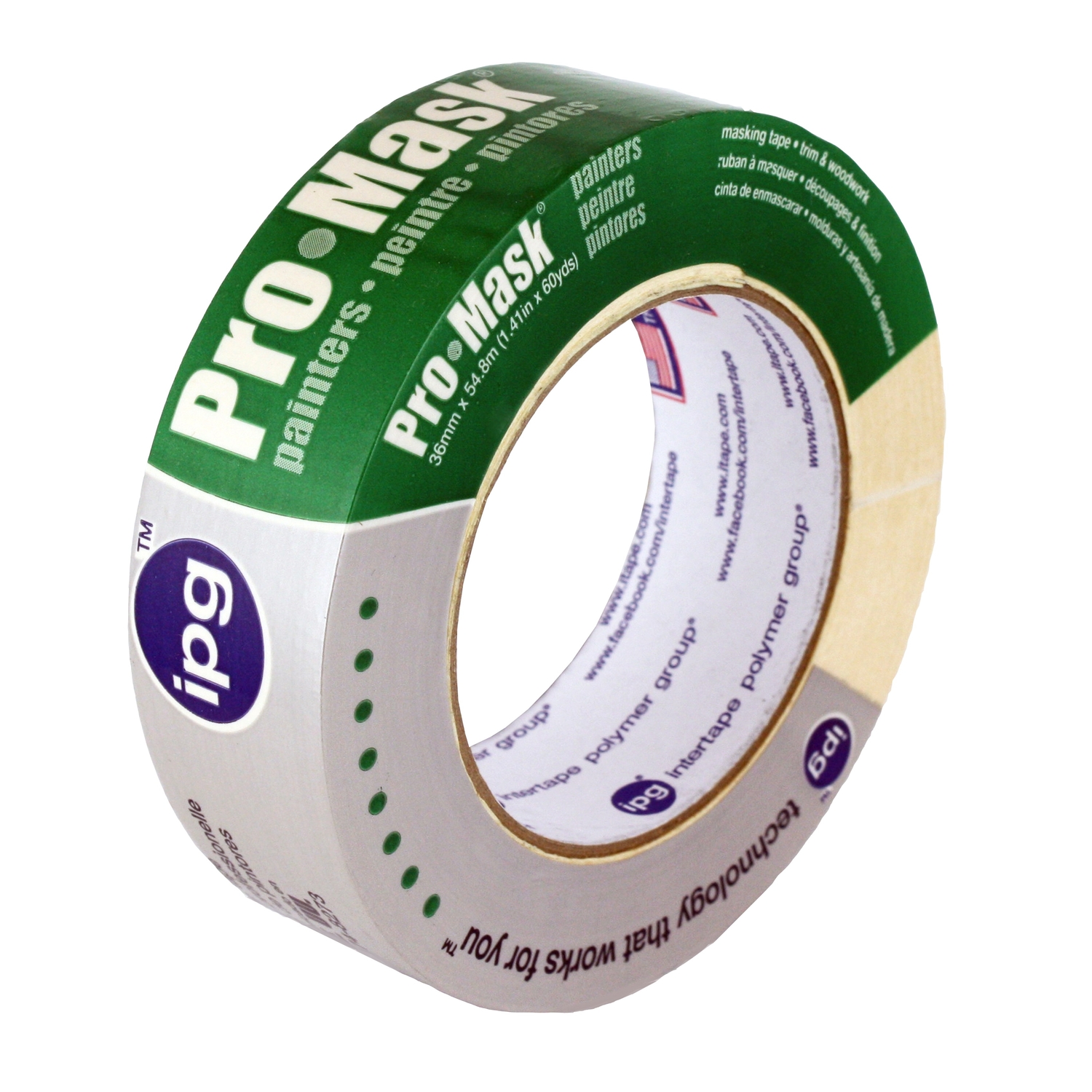 IPG Pro-Mask 1.41 in. W X 60 yd L Beige Masking Tape - Intensery