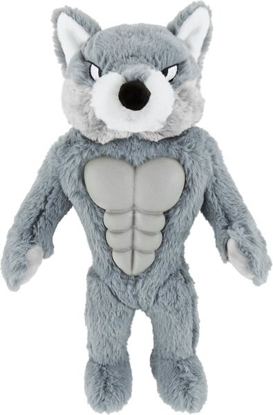 Frisco Muscle Plush Squeaking Wolf Dog Toy - Intensery