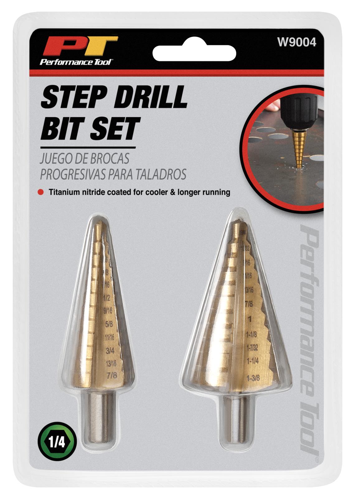 Performance Tool W9004 Performance Tool Step Drill Bit 2-Piece Sets - Intensery