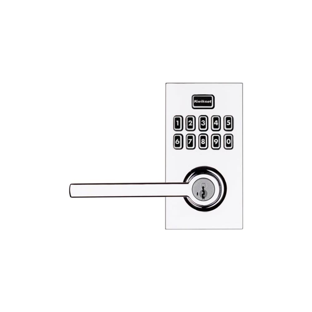 Polished Chrome Keyless Entry Residential Electronic Door Lever - Intensery
