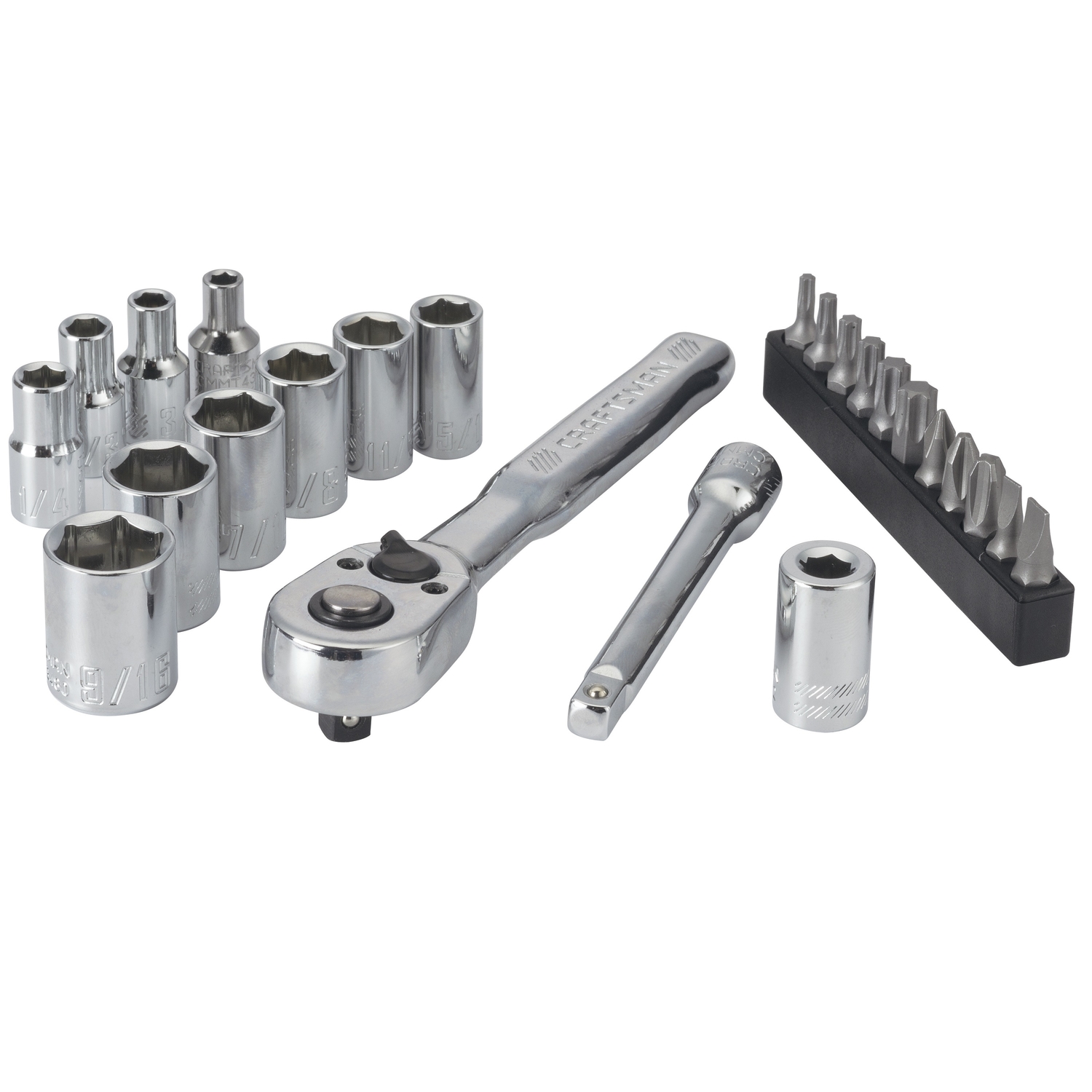 Craftsman 1/4 in. drive SAE 6 Point Mechanic\u0027s Tool Set 24 pc - Intensery