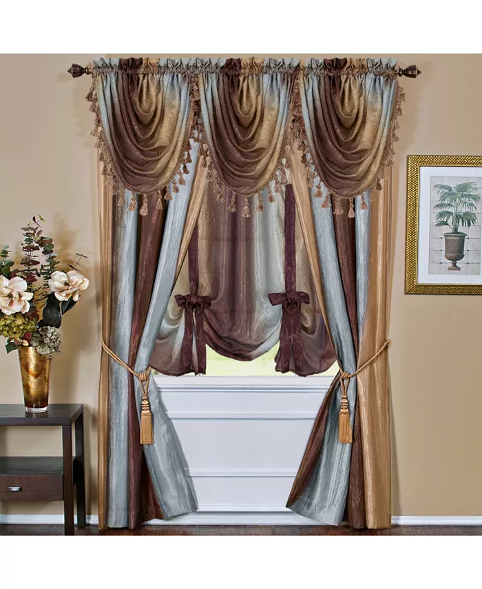 Achim Ombre Window Curtain Tie Up Shade， 50x63 - Intensery
