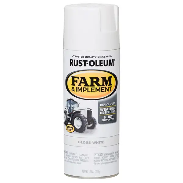 Rust-Oleum 12 oz Farm and Implement Gloss White Spray Paint - Intensery