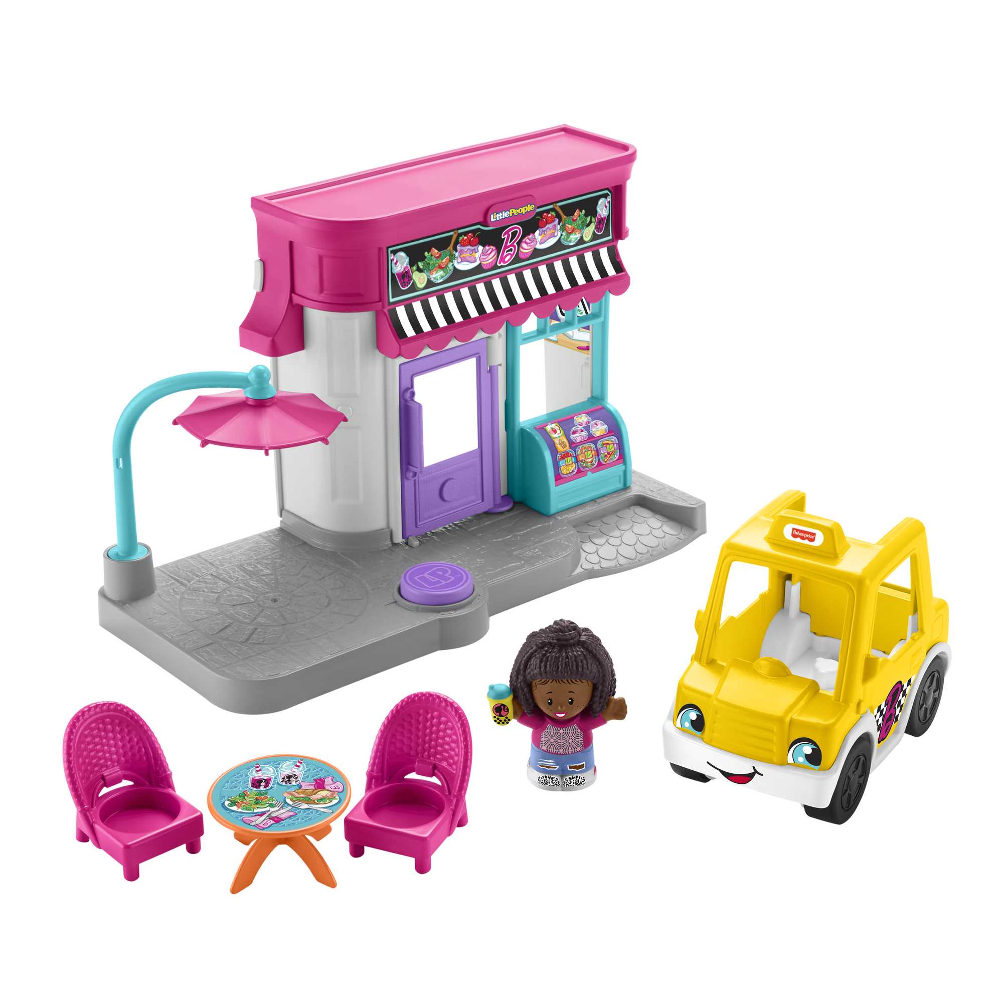 Barbie City Café and Cab set by Little People - Intensery
