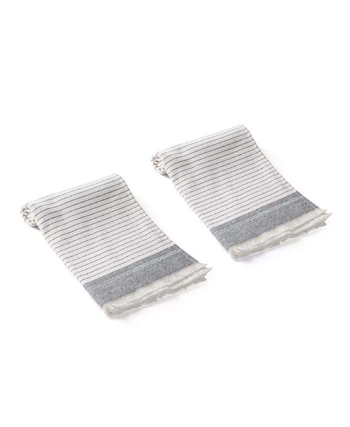 Olive and Linen Bliss 2 Piece Hand or Kitchen Towel Set - Intensery