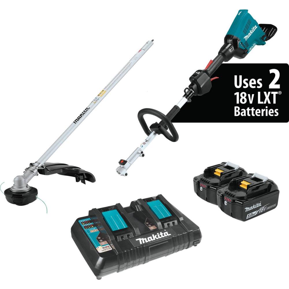 Makita 18V X2 (36V) LXT Lithium-Ion Brushless Cordless Couple Shaft Power Head Kit with String Trimmer Attachment (5.0Ah) XUX01M5PT from Makita - Intensery