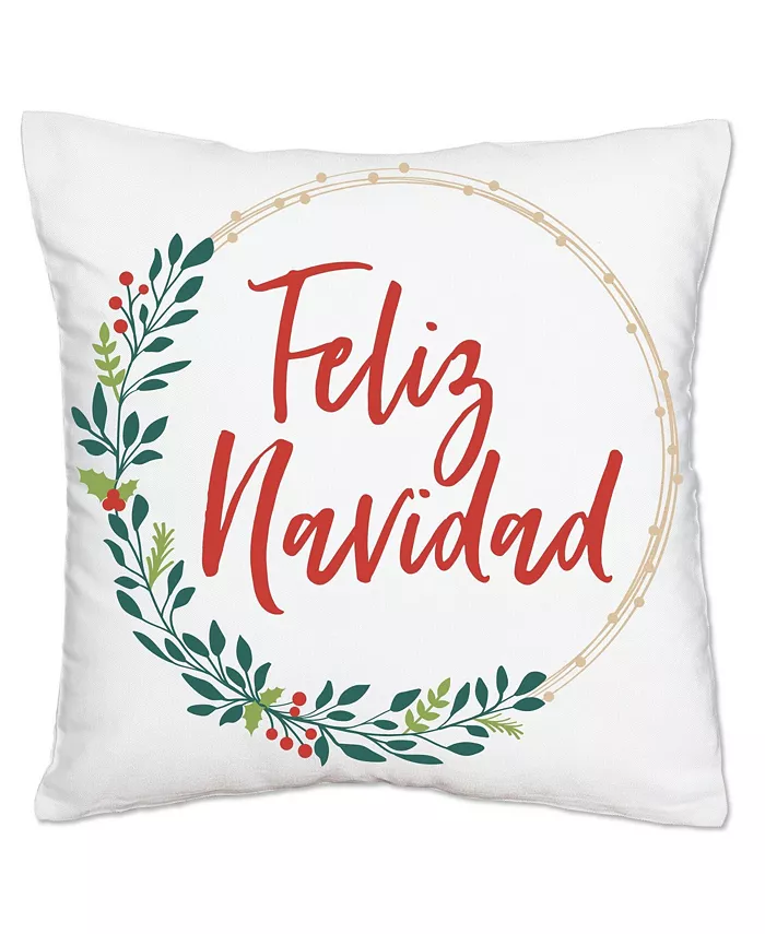Big Dot of Happiness Feliz Navidad - Christmas Decorative Cushion Case Throw Pillow Cover 16 x 16 In - Intensery