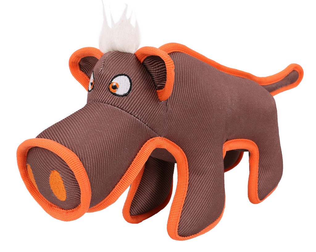 Pet Life Animal Dura-Chew Reinforce Stitched Durable Water Resistant Plush Chew Tugging Dog Toy in Brown (One Size) - Pet Life DT37BR - Intensery