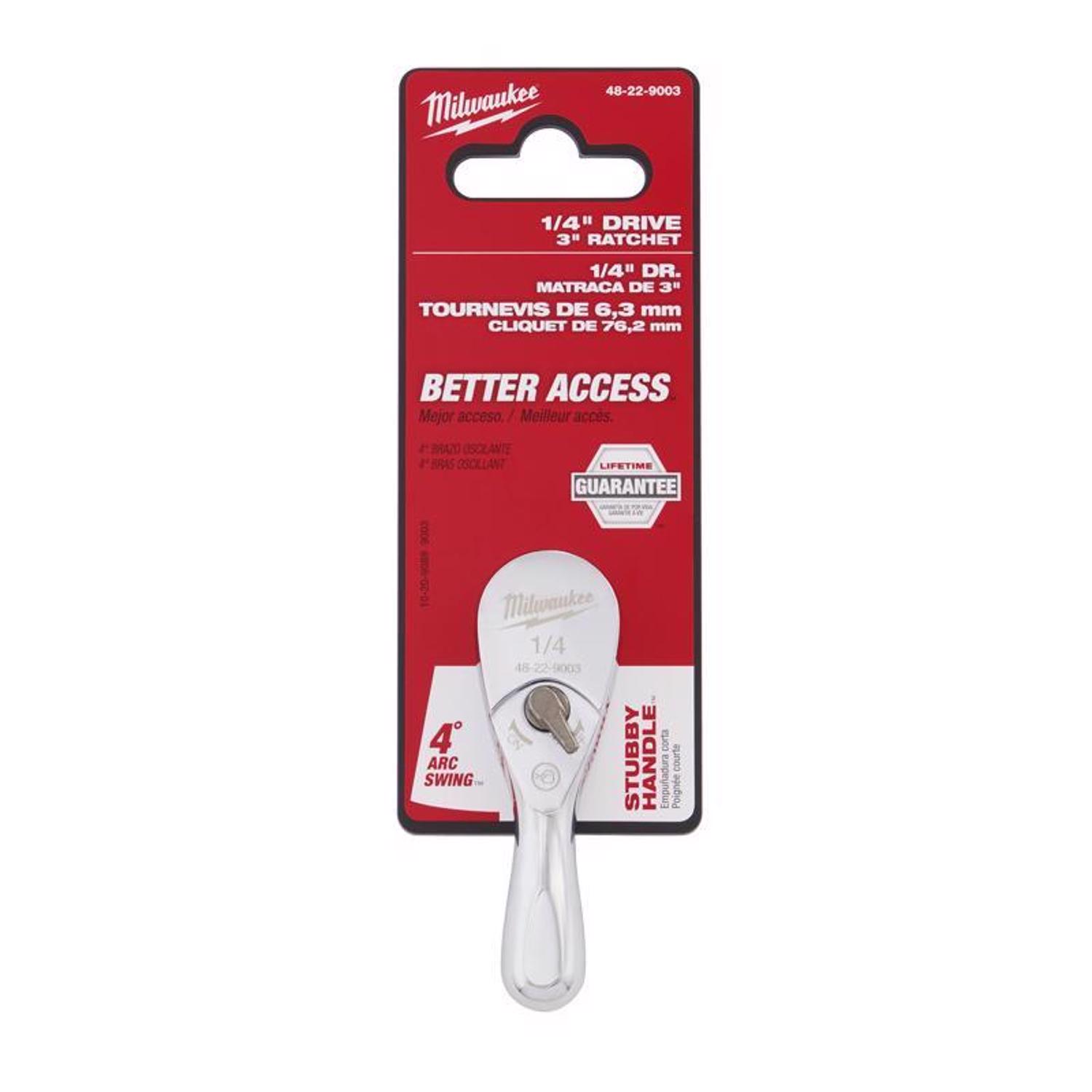 Milwaukee 1/4 in. drive SAE Ratchet 90 teeth - Intensery