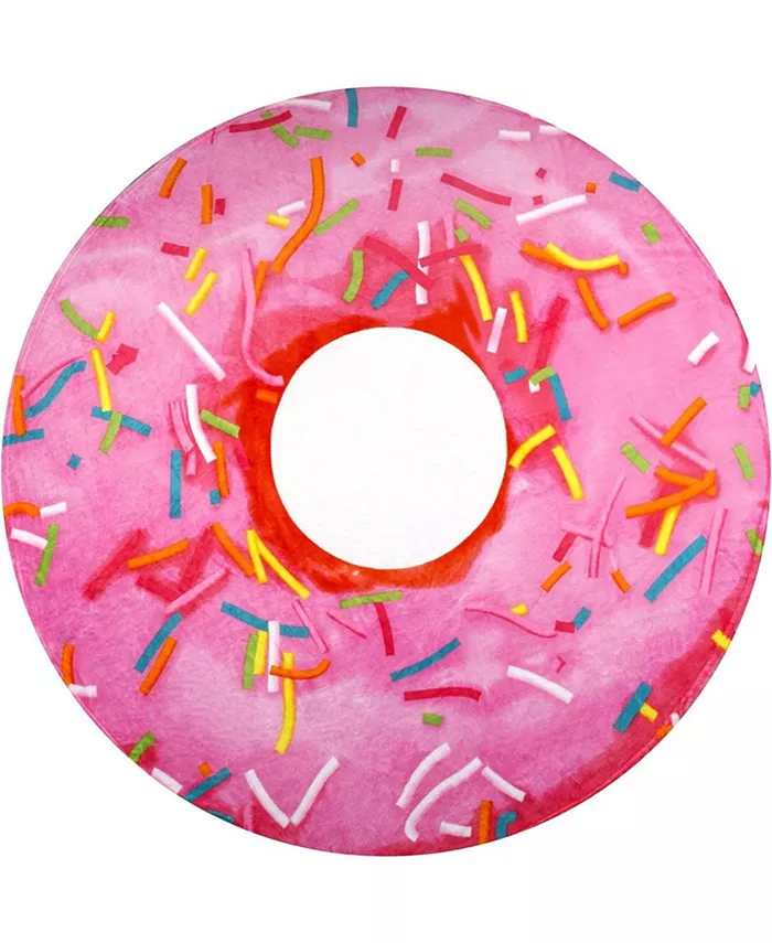 Zulay Kitchen Novelty Giant Glazed Premium Soft Round Pink Donut Blanket 60 inches - Intensery