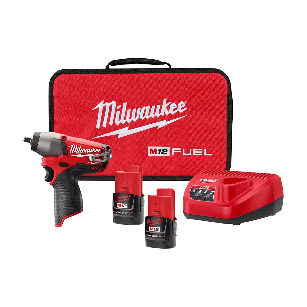 Milwaukee M12 FUEL 3/8 in. Impact Wrench Kit 2454-22 from Milwaukee - Intensery