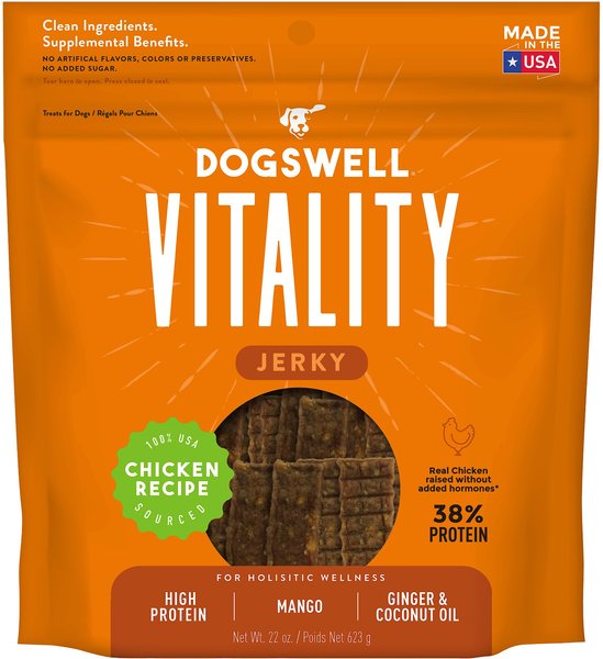 Dogswell Vitality Chicken and Mango Jerky Dog Treats - Intensery
