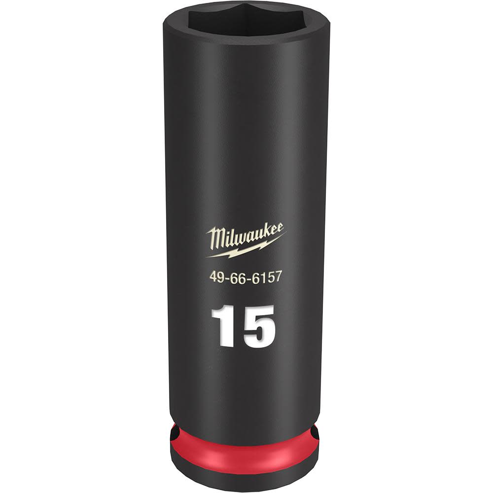 Milwaukee SHOCKWAVE™ Impact Duty™ Socket 3/8 Drive 15MM Deep 6 Point - Intensery