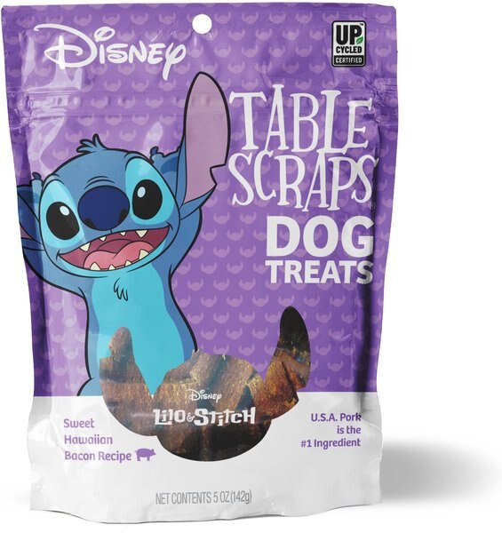 Disney Table Scraps Stitch Sweet Hawaiian Bacon Recipe Jerky Dog Treats， 5-oz bag - Intensery
