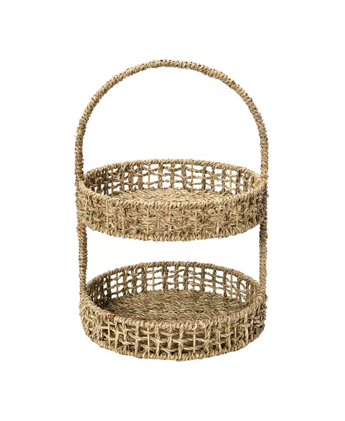 Household Essentials 2 Tier Seagrass Caddy - Intensery