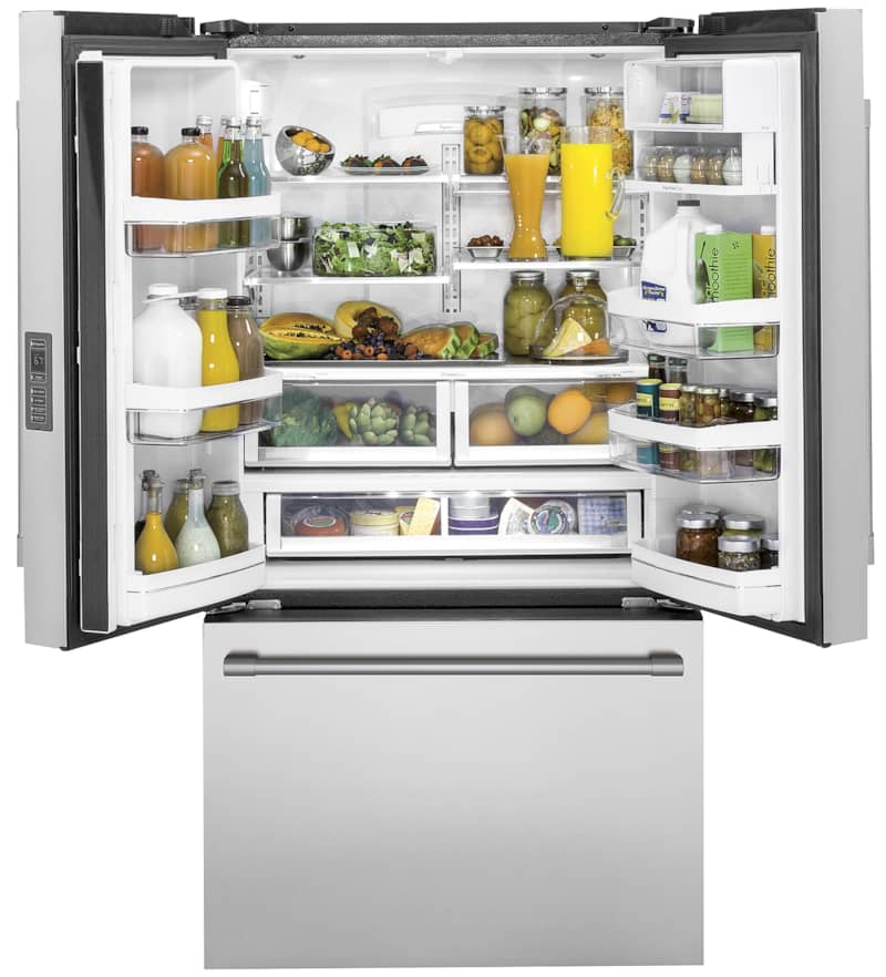 Monogram ENERGY STAR 23.1 Cu. Ft. Stainless Steel Counter-Depth French-Door Refrigerator - Intensery