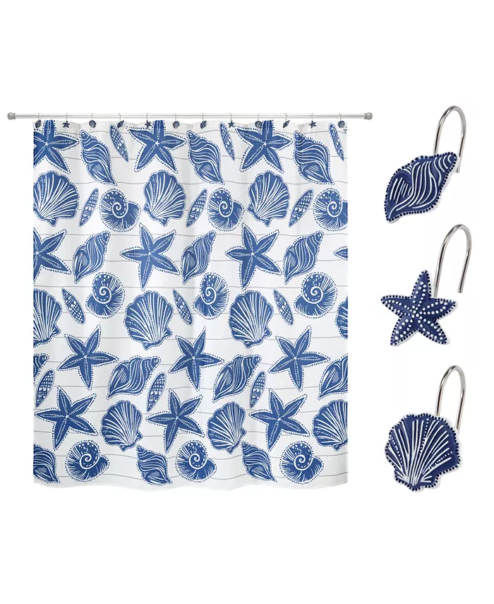 Avanti Ibiza Shower Curtain and Hook Set， 13 Pieces - Intensery