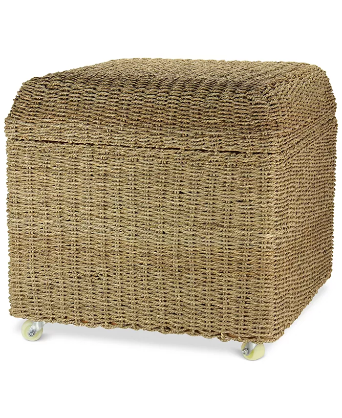 Household Essentials Square Storage Seat with Lid Rollers - Intensery