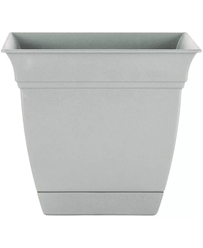 The HC Companies HC Companies Out Indoor Plastic Planter Eclipse Square Stone 8in - Intensery