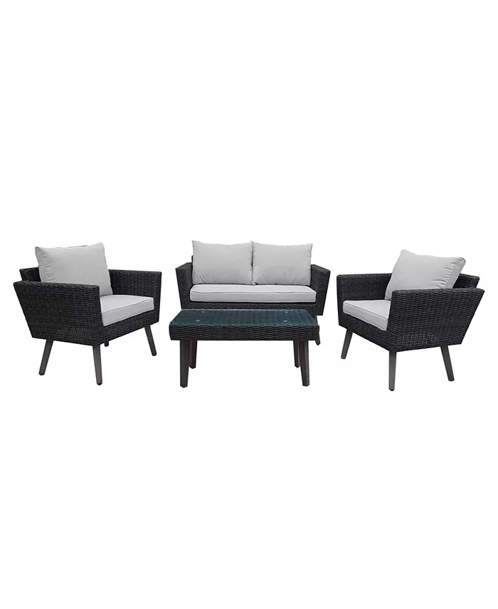 DUKAP Kotka 4 Piece Outdoor Patio Sofa Seating Set with Cushions - Intensery