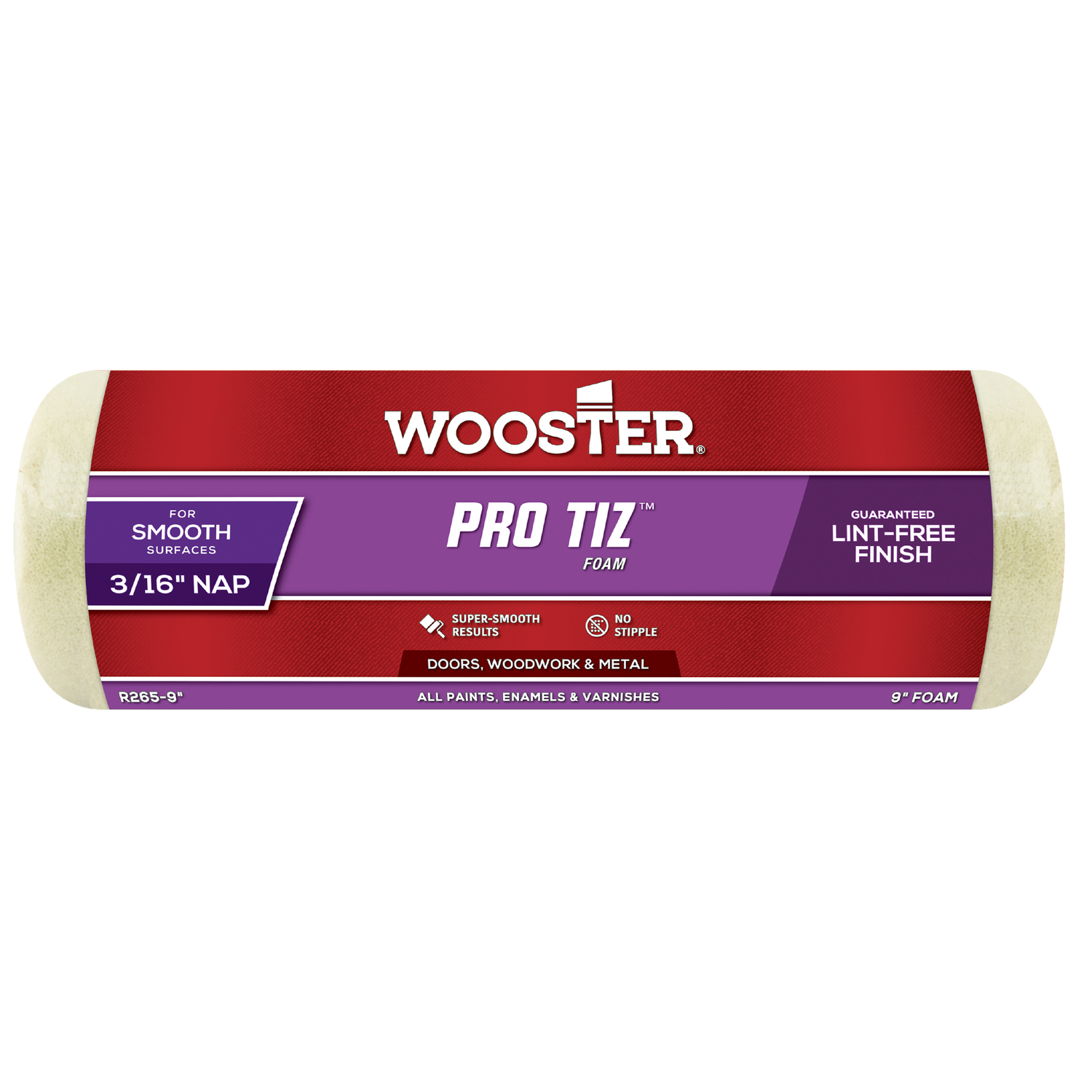 Wooster Pro Tiz Foam 9 in. W X 3/16 in. Regular Paint Roller Cover 1 pk - Intensery