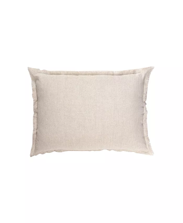 Anaya Home Beige Linen Down Lumbar Pillow - Intensery