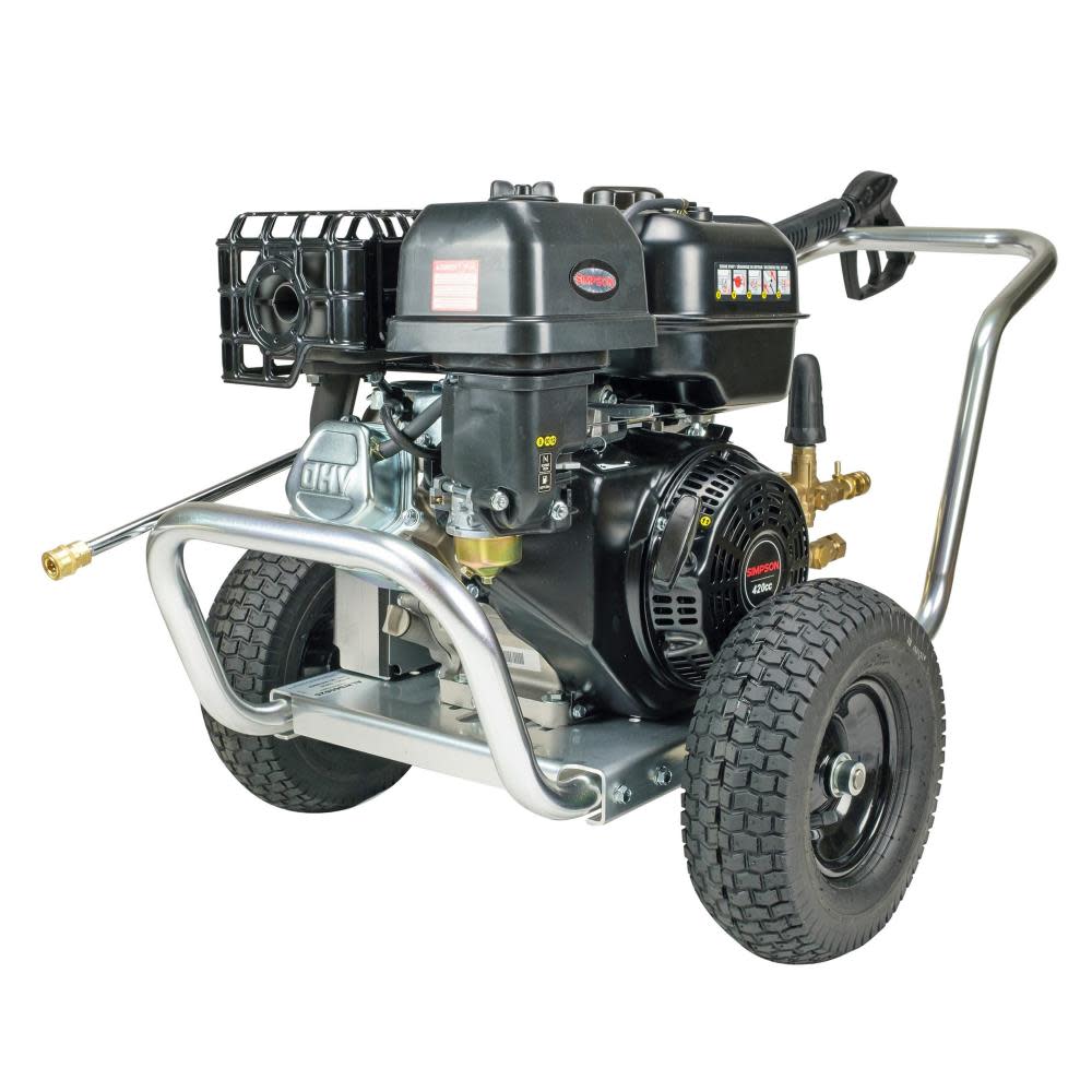 Aluminum Water Blaster 4400 PSI at 4.0 GPM SIMPSON 420 with AAA Triplex Plunger Pump Cold Water Professional Belt Drive Gas Pressure Washer (49-State) - Intensery