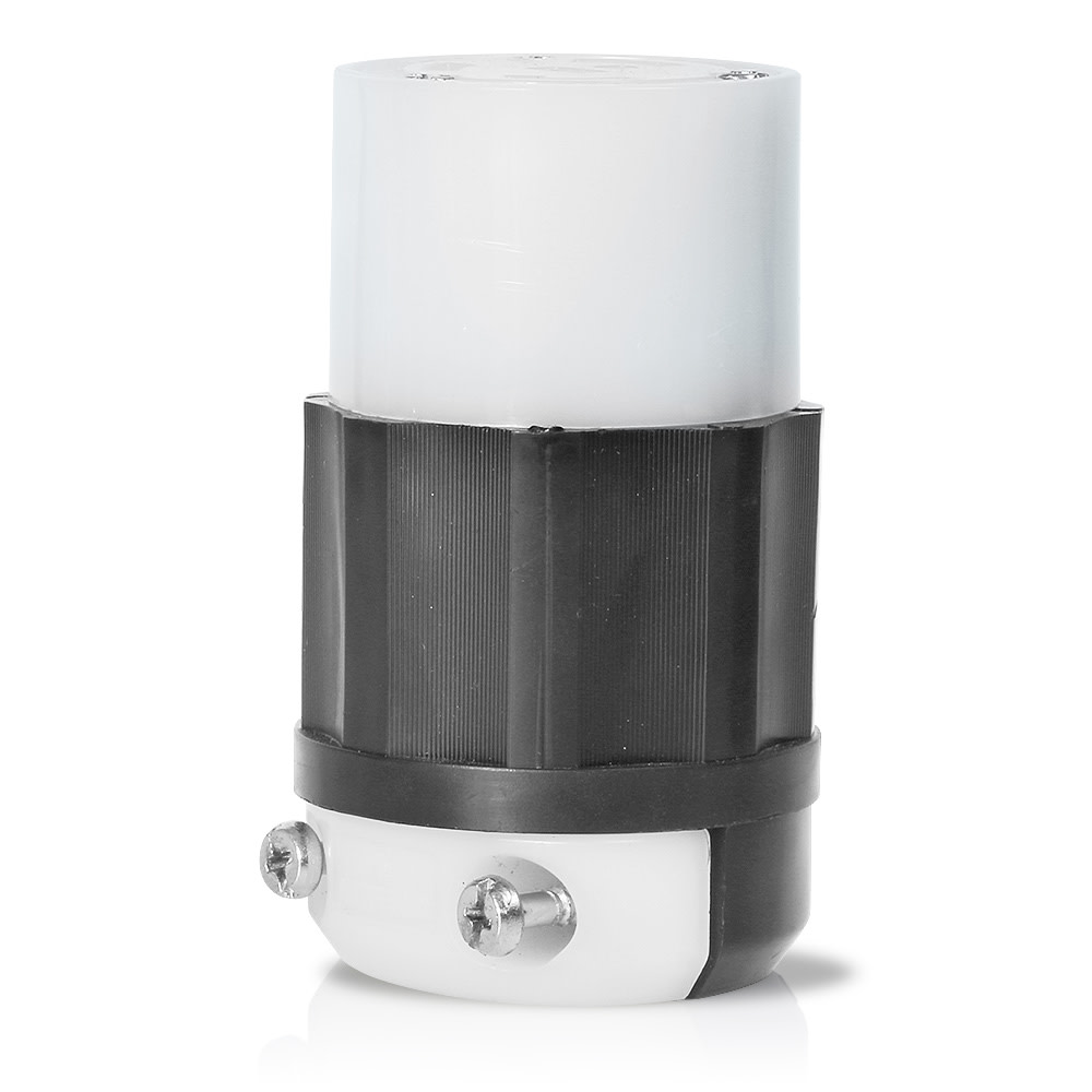 Leviton 30A 125V 2 Pole 3 Wire Black and White Locking Connector - Intensery