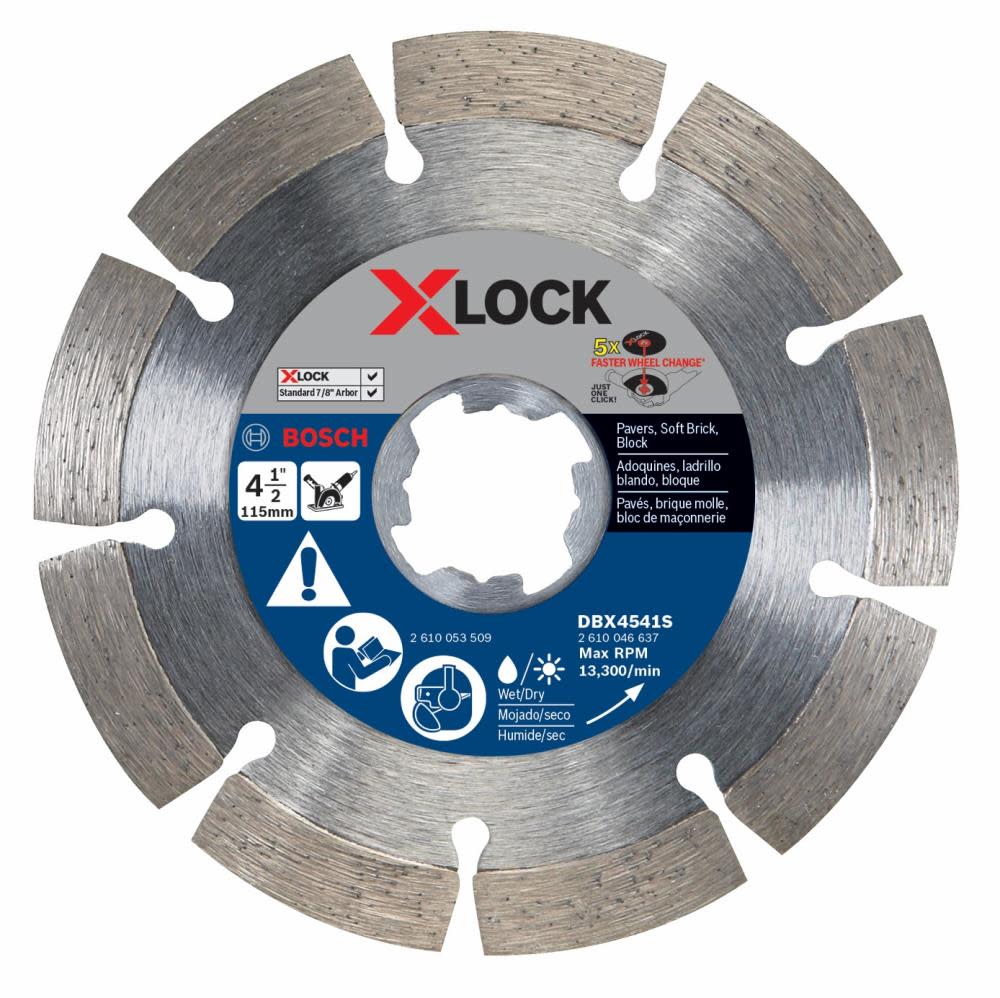 Bosch 4-1/2 In. X-LOCK Segmented Rim Diamond Blade DBX4541S from Bosch - Intensery