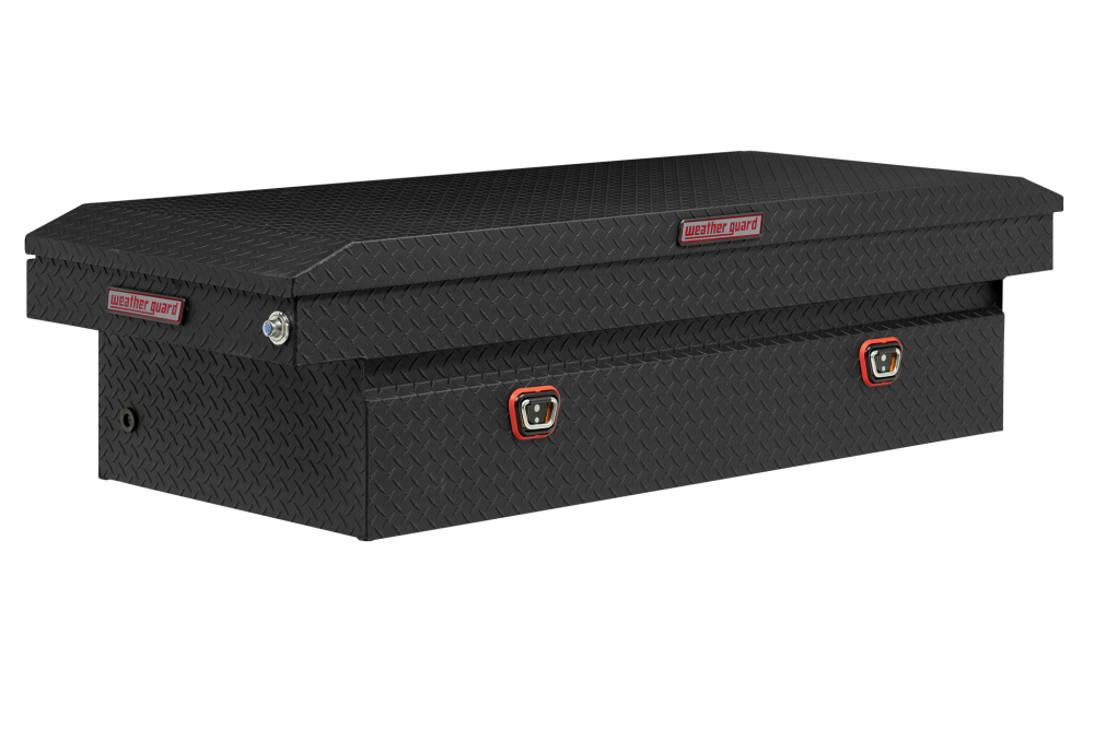 Weather Guard Saddle Truck Tool Box Aluminum Full Extra Wide Textured Matte Black - Intensery
