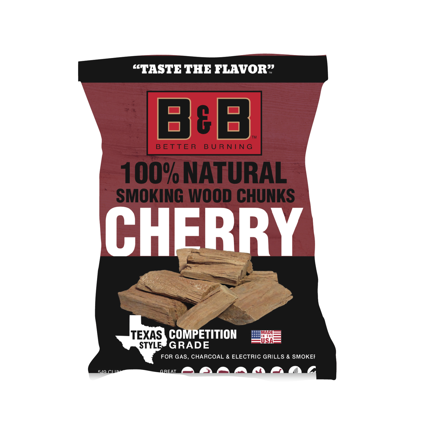 B\u0026B Charcoal All Natural Cherry Wood Smoking Chunks 549 cu in - Intensery