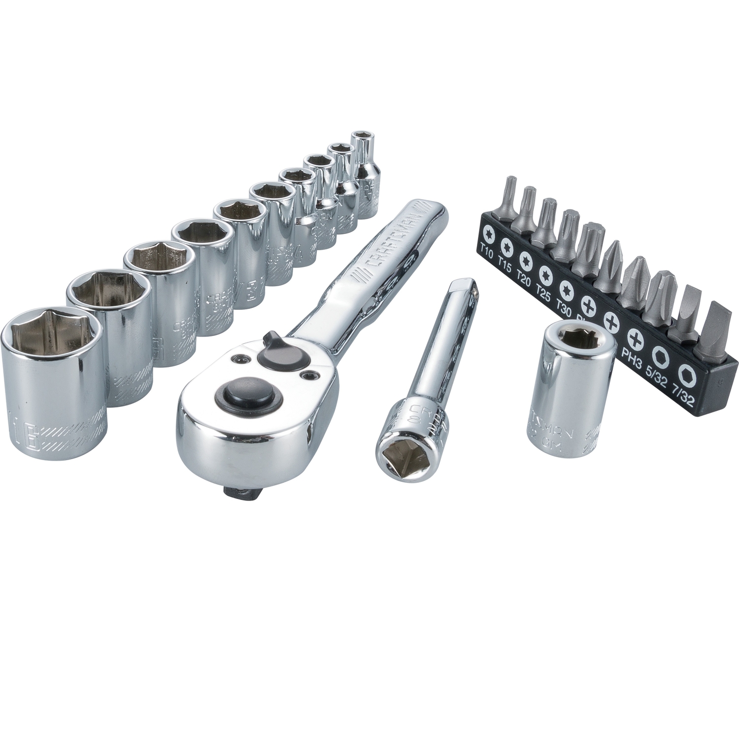 Craftsman 1/4 in. drive Metric 6 Point Mechanic\u0027s Tool Set 24 pc - Intensery