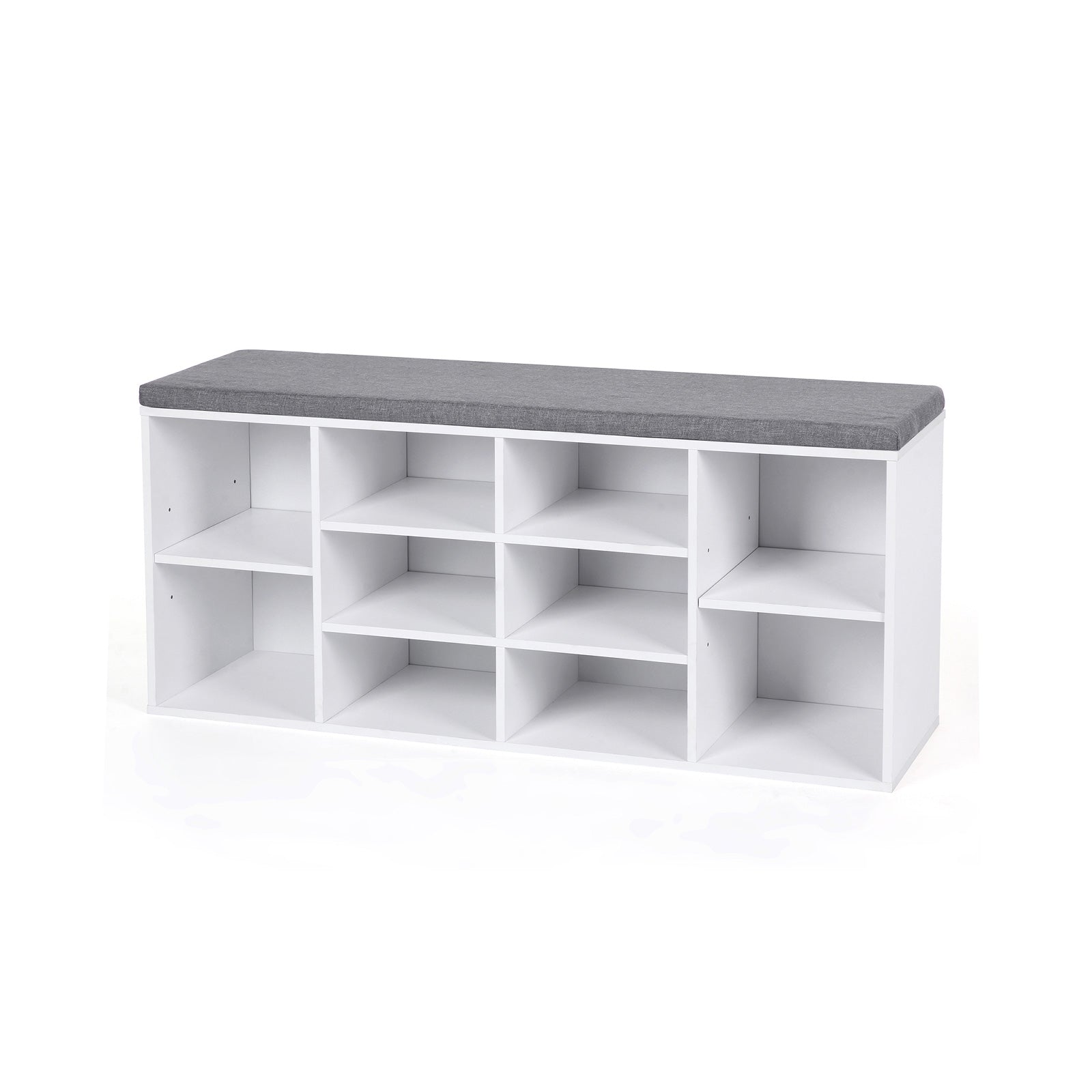 VASAGLE Cubbie Shoe Cabinet Storage BenchWhite/10 Compartments - Intensery
