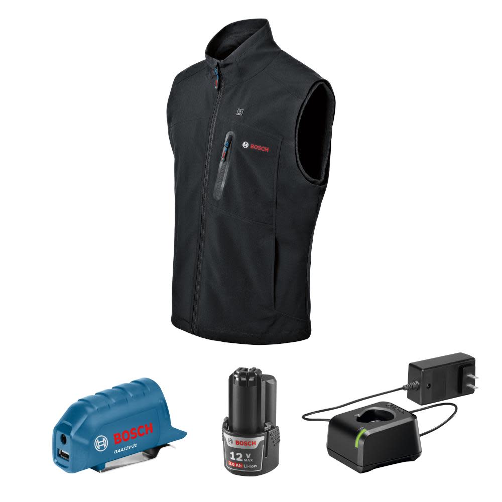 Bosch 12V Max Heated Vest Kit with Portable Power Adapter 2X - Intensery