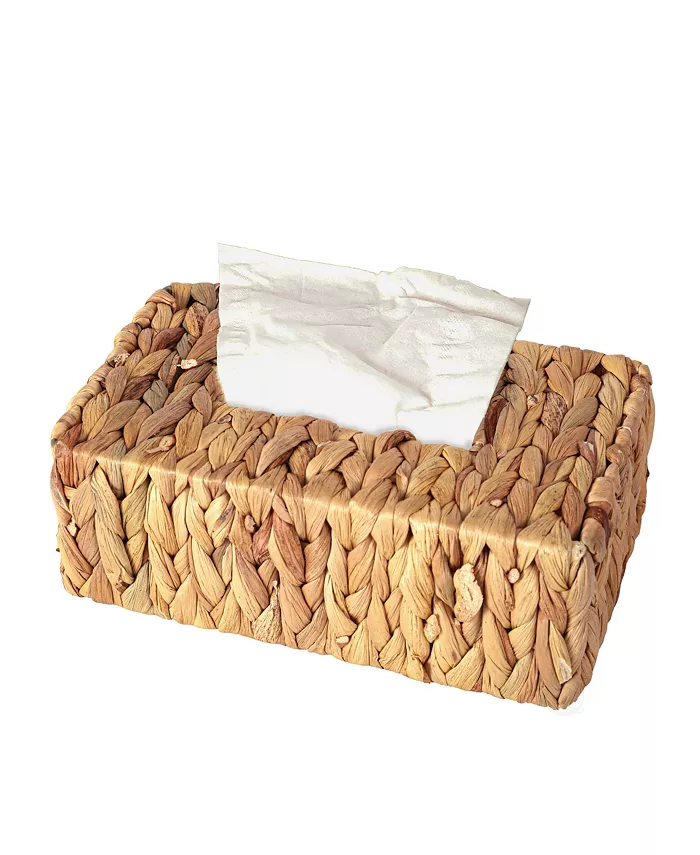 Vintiquewise Water Hyacinth Wicker Rectangular Tissue Box Cover - Intensery