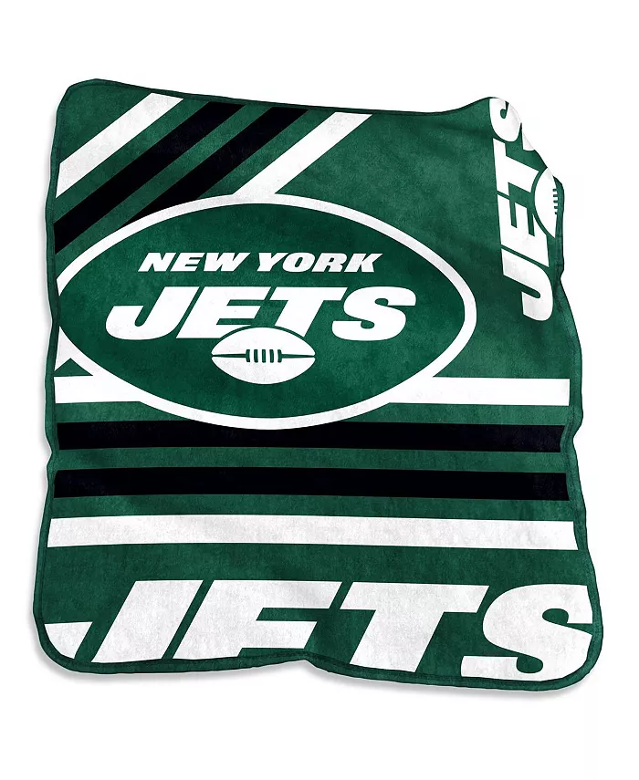 Logo Brands New York Jets 50'' x 60'' Plush Raschel Throw - Intensery