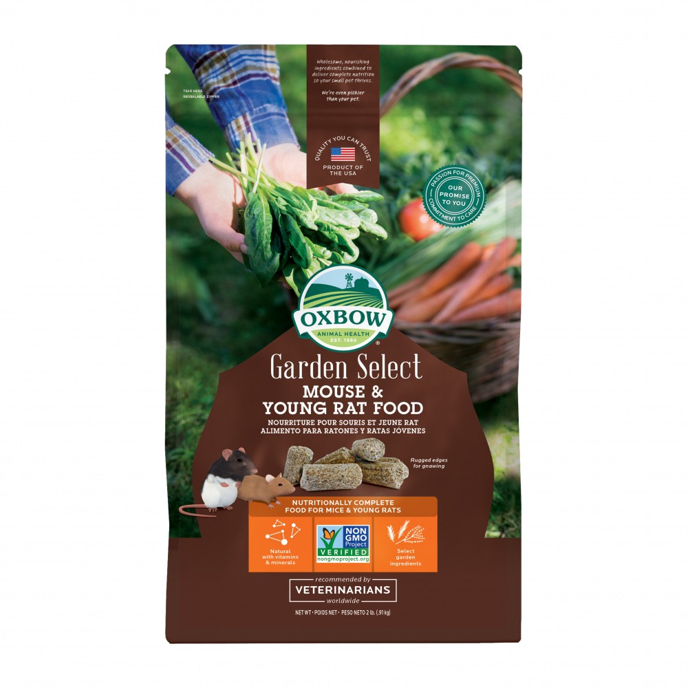 Oxbow Animal Health Garden Select Mouse and Young Rat Food Garden Inspired Recipe for Young Rats and Mice Of All Ages - 2 lb Bag - Intensery