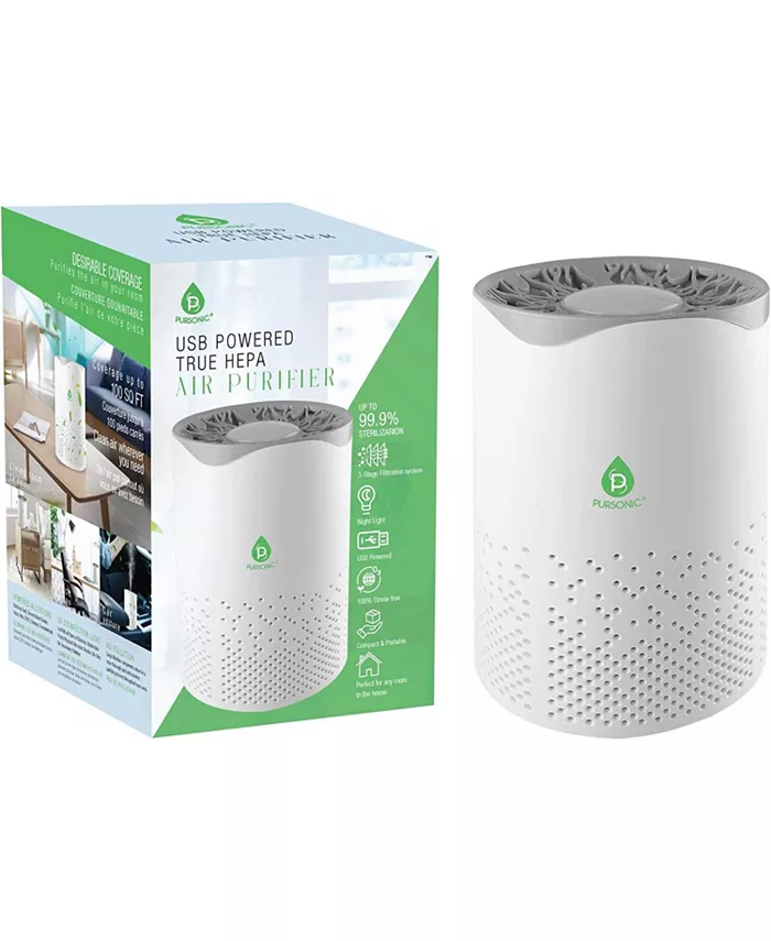 PURSONIC USB Powered Air Purifier With Night Light - Intensery
