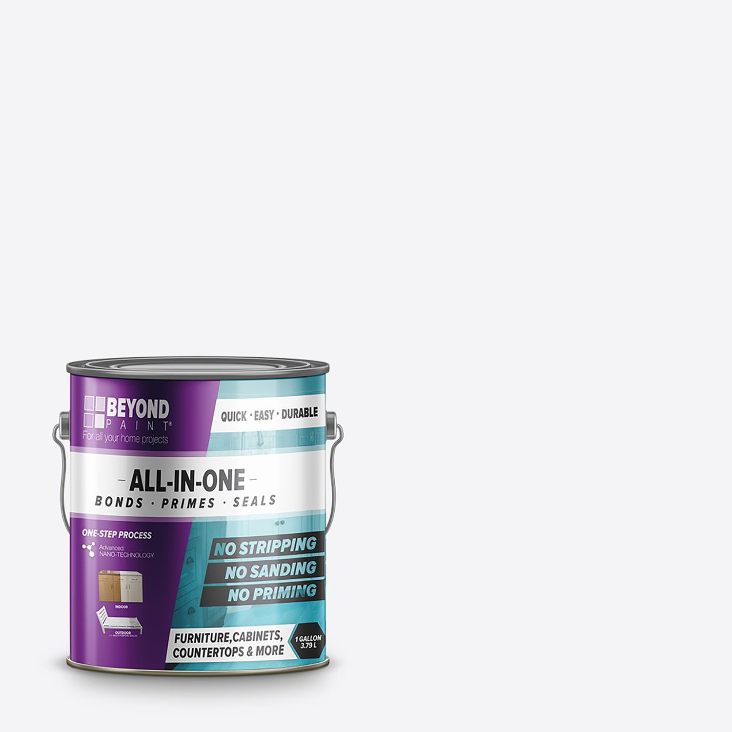 Beyond Paint Matte Bright White Water-Based All-In-One Paint Exterior \u0026 Interior 1 gal - Intensery