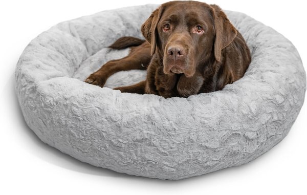 Best Friends by Sheri Calming Lux Fur Donut Cuddler Bolster Cat and Dog Bed - Intensery