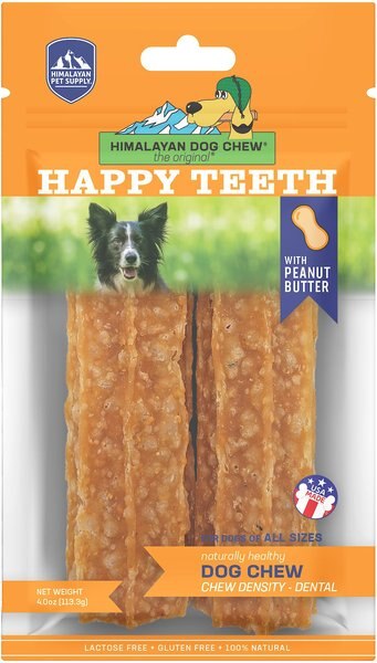 Himalayan Pet Supply Happy Teeth Large Peanut Butter Flavor Dental Dog Treat - Intensery