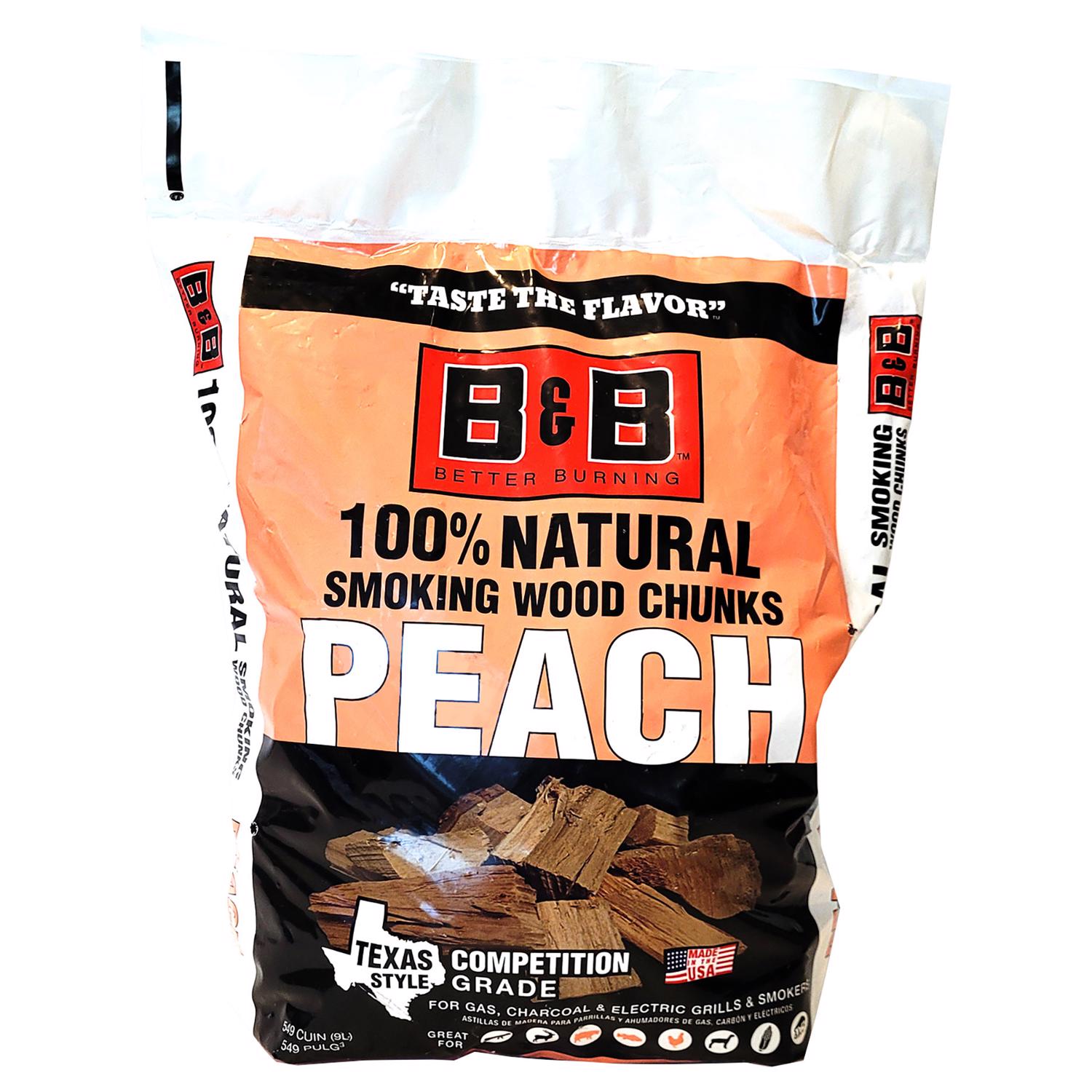 B\u0026B Charcoal All Natural Peach Wood Smoking Chunks 549 cu in - Intensery